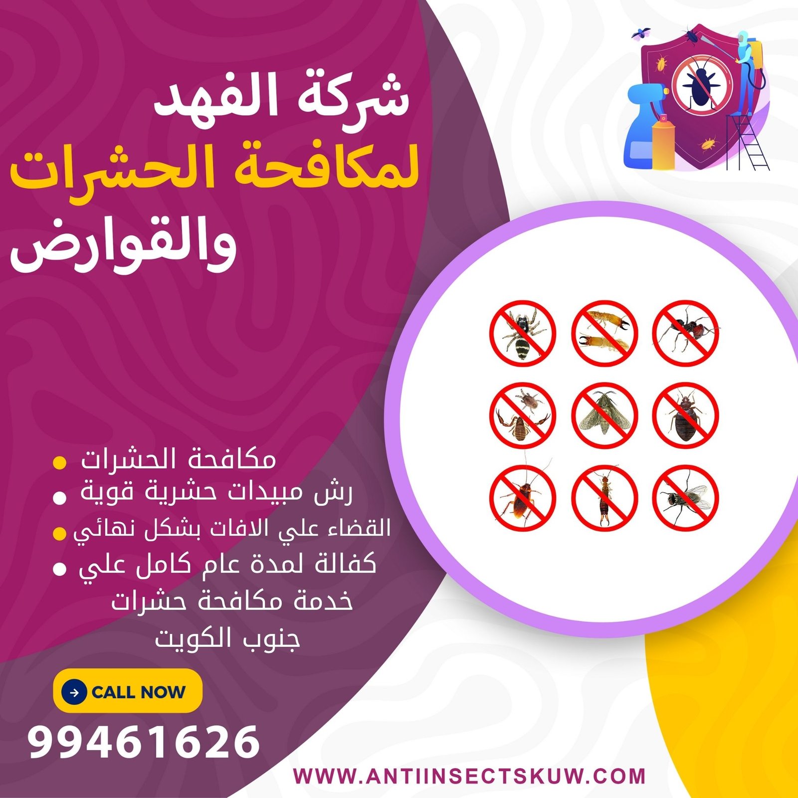 شركة مكافحة حشرات جنوب الكويت 