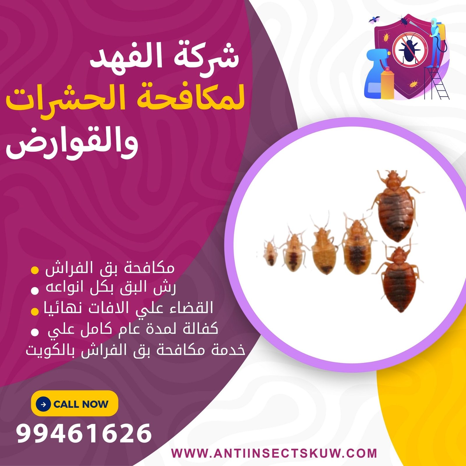 شركة مكافحة بق الفراش بالكويت